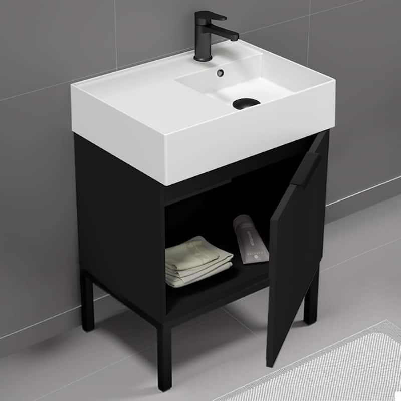 Nameeks Derin-2417-S-R Derin 24" Free Standing Single Basin Vanity Set