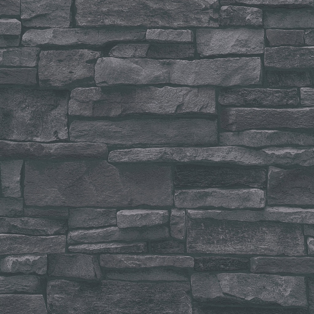 Galerie Wallcoverings Bricks and More Collection Black Sandstone Splendour Motif Matte Finish Vinyl on Non-woven Wallpaper Roll