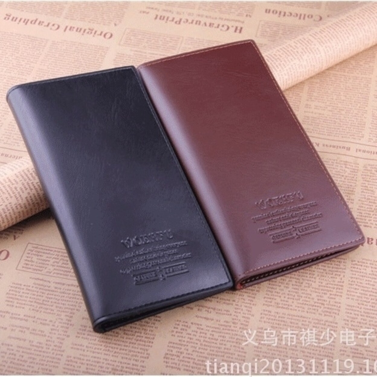 Shop Men S Leather Wallet Casual Business Card Wallet Long Wallet