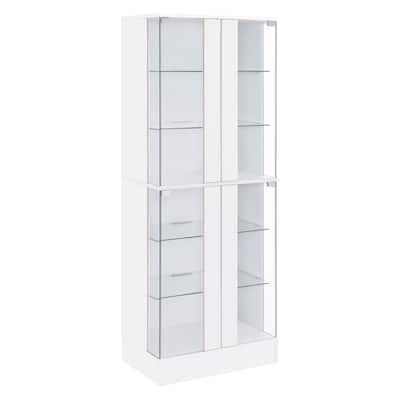 Cabra Contemporary 4-door LED Curio Display Cabinet