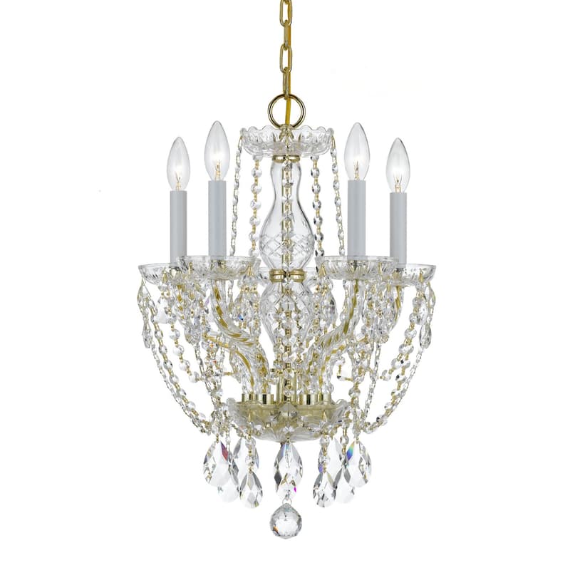 Crystorama Lighting Group Traditional Crystal 5 Light 14" Wide - Polished Brass