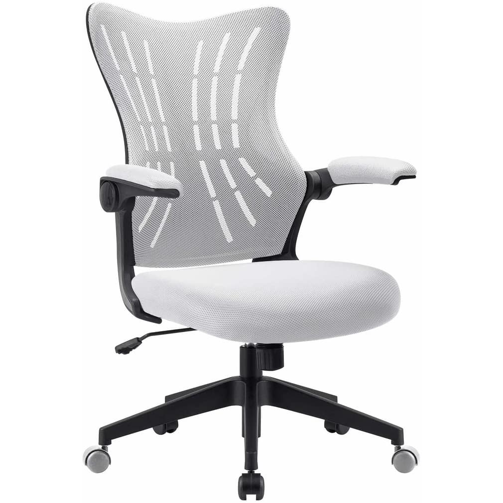 Homall Mid Back Mesh Office Desk Chair - Swivel Task Chair with Flip Arms and Lumbar Support