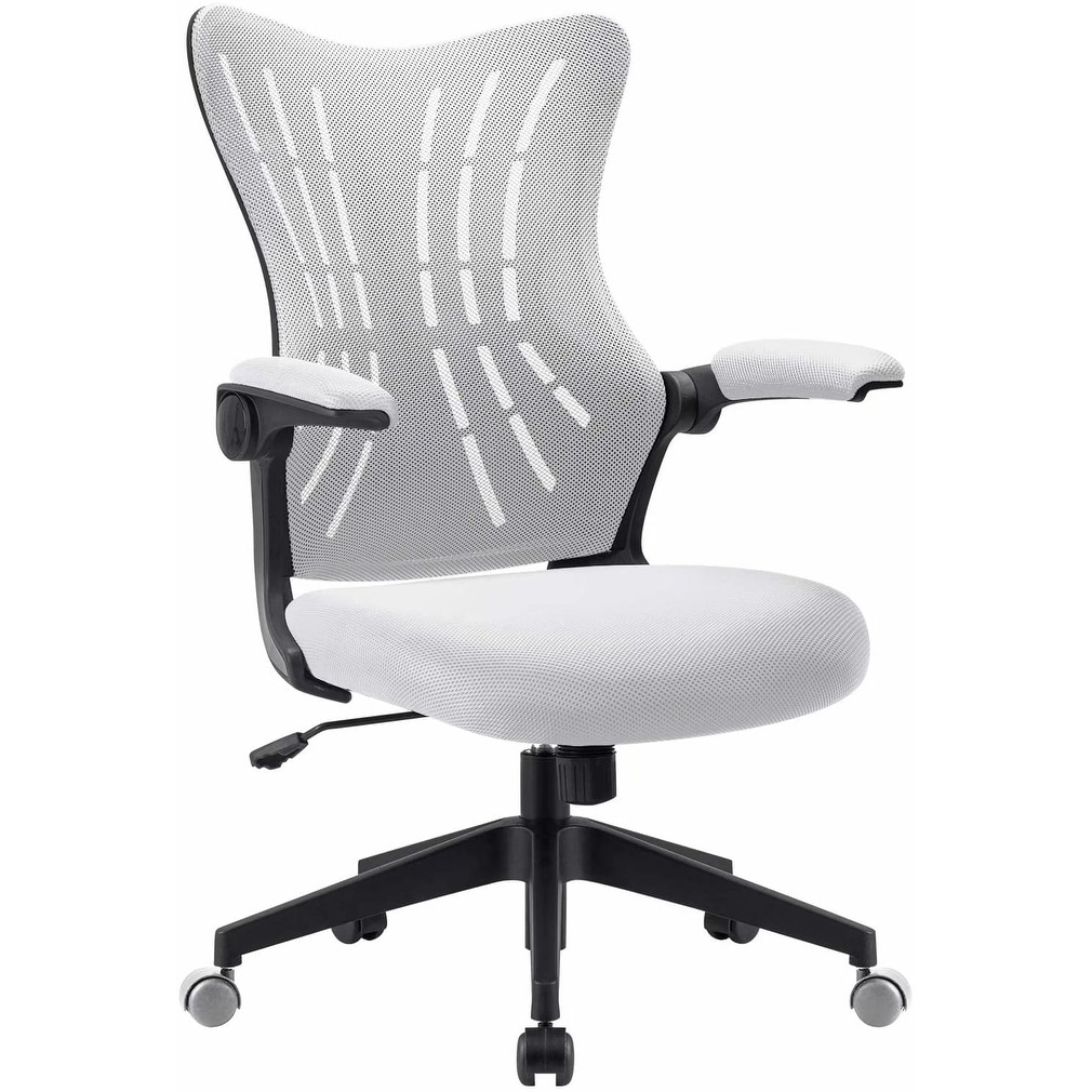 Homall Mid Back Mesh Office Desk Chair - Swivel Task Chair with Flip Arms and Lumbar Support