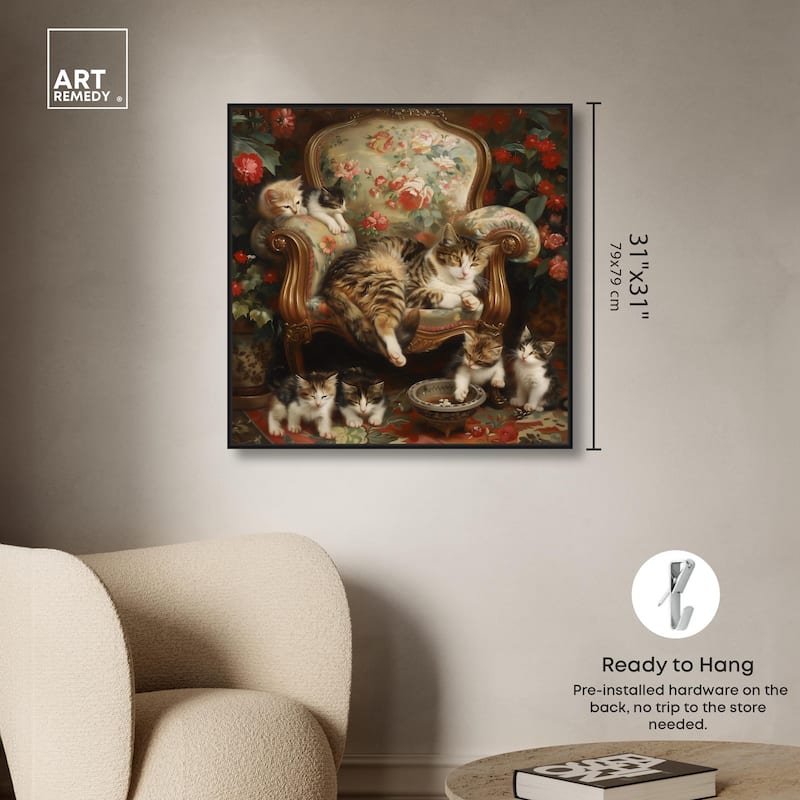 Lounging Cats Canvas by Art Remedy