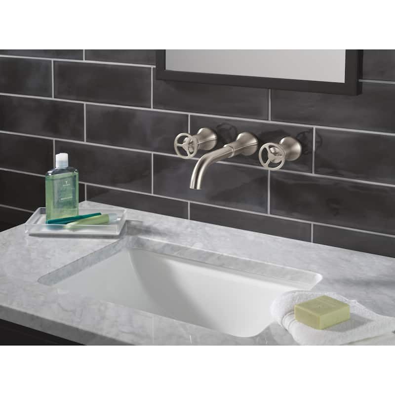 Delta T3554LF-LHP-WL Trinsic 1.2 GPM Wall Mounted Widespread Bathroom - Champagne Bronze