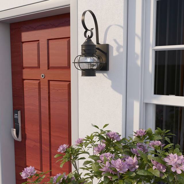 2 Pack 1- Light Outdoor Wall Lantern Light Set - 9"x10.72"x17.51"