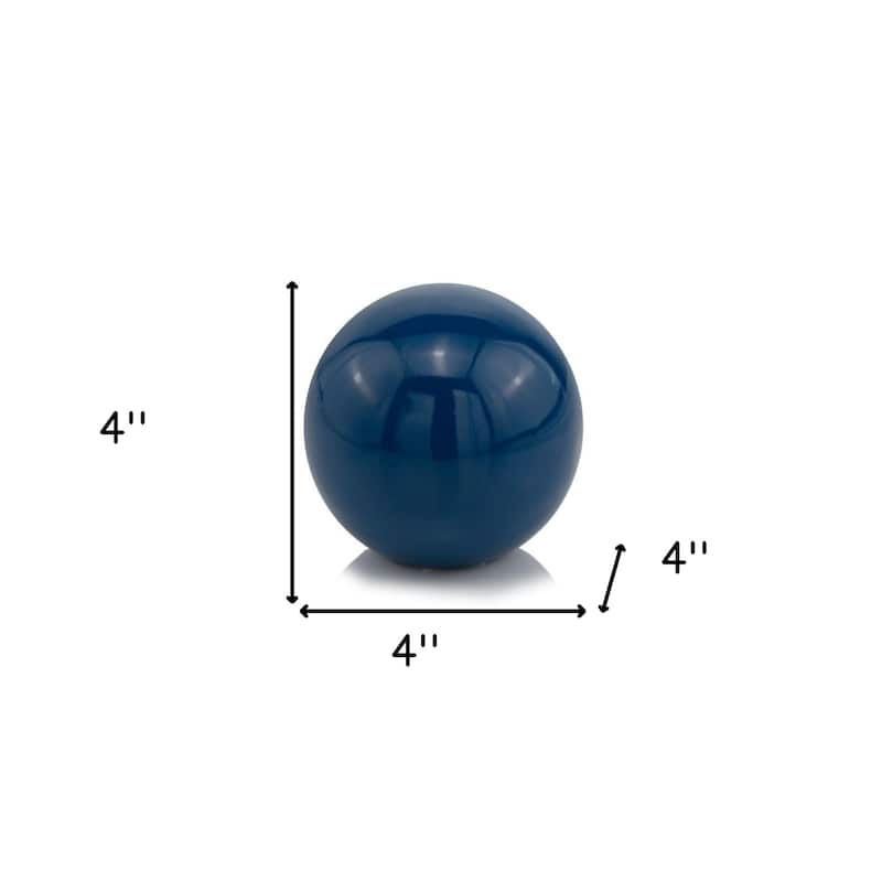 4" X 4" X 4" Blue Aluminum Classic Sphere
