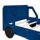 preview thumbnail 10 of 8, Twin Size Car-Themed Platform Bed with Protective Side Rails and Wheels for a Fun and Safe Sleep Experience