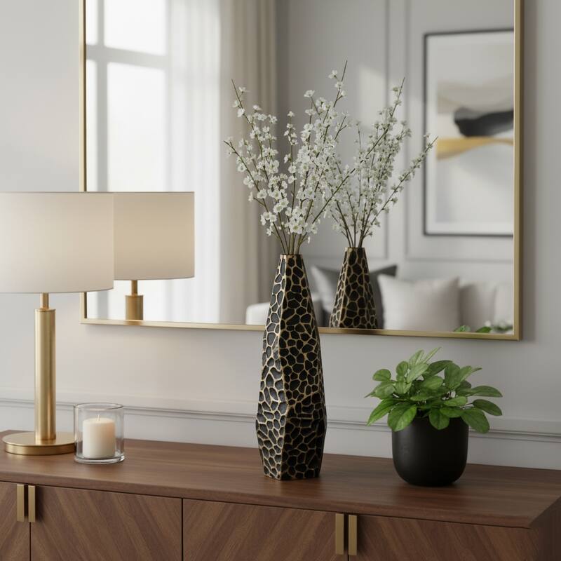 Aluminum Metal Balaz Asymmetrical Sculpted Vase