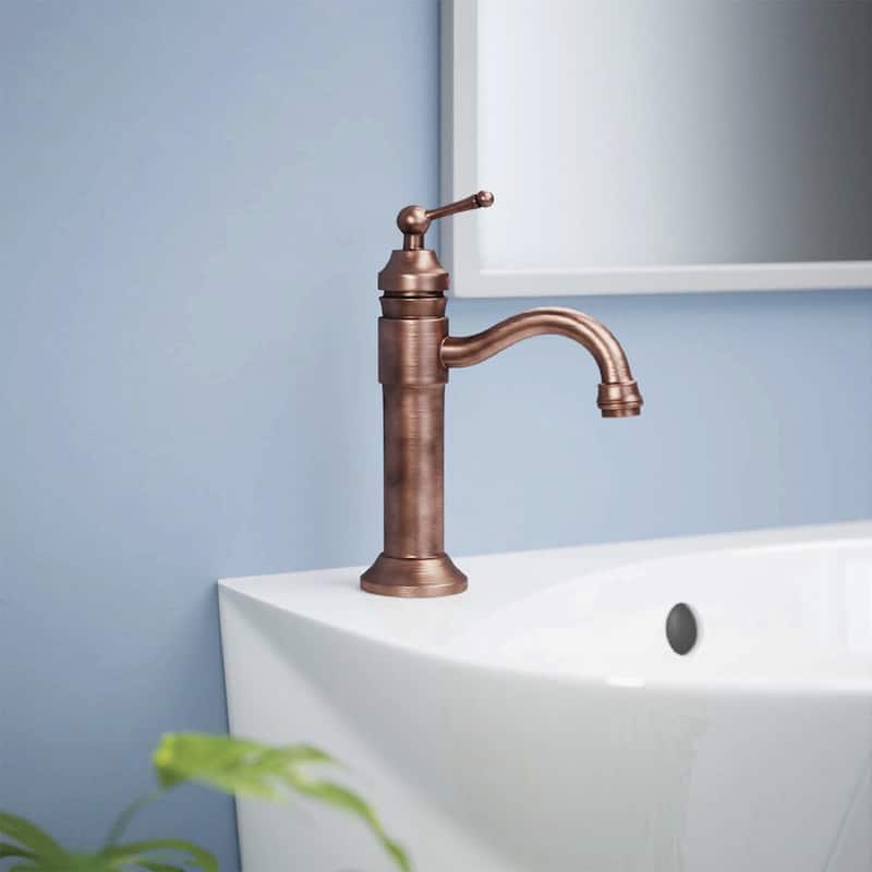 Brass Bathroom Faucets 11.75" Bathroom Faucet with Antique Copper Finish