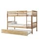 preview thumbnail 10 of 16, Twin Over Twin Rubber Wood Bunk Bed with Trundle, Convertible into 2 Twin Size Beds