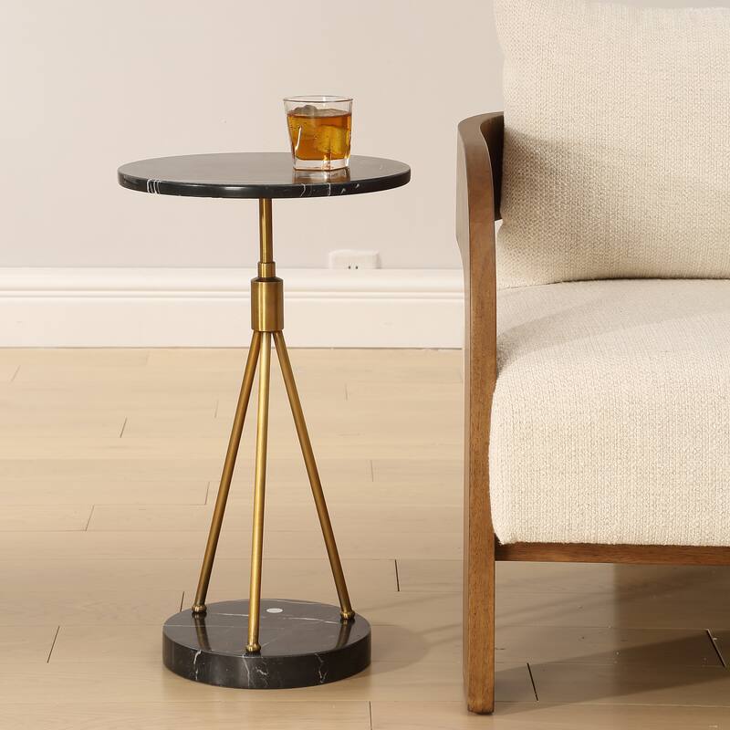Marble End Accent Table - 24" - Black
