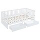 preview thumbnail 37 of 118, Roomfitters Twin Size Wood Daybed with Fence Guardrails, 2 Storage Drawers, Convertible Floor Bed, and Built-In Shelving