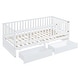 preview thumbnail 16 of 118, Wood Cribs Convertible Toddler Bed with Fence Guardrails and 2 Drawers Split into Independent Floor Bed and Daybed Slat Support