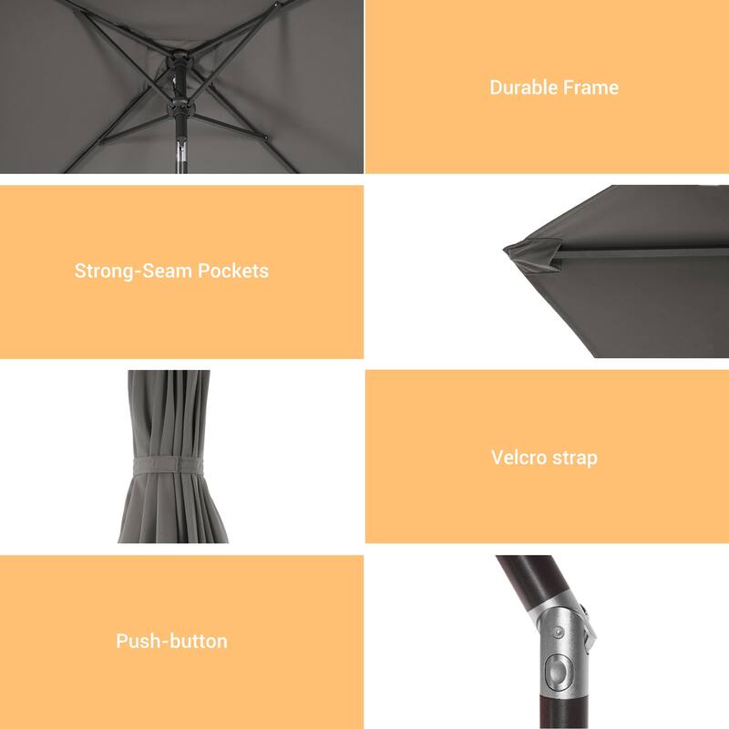 LIVOOSUN 6.5×6.5FT Square Patio Umbrella with UPF50+, Tilt Function, and Wind-Resistant Design——Experience Outdoor Comfort
