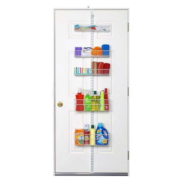 Shop Allspace Over The Door Hanging Storage Rack 5 Wire Baskets