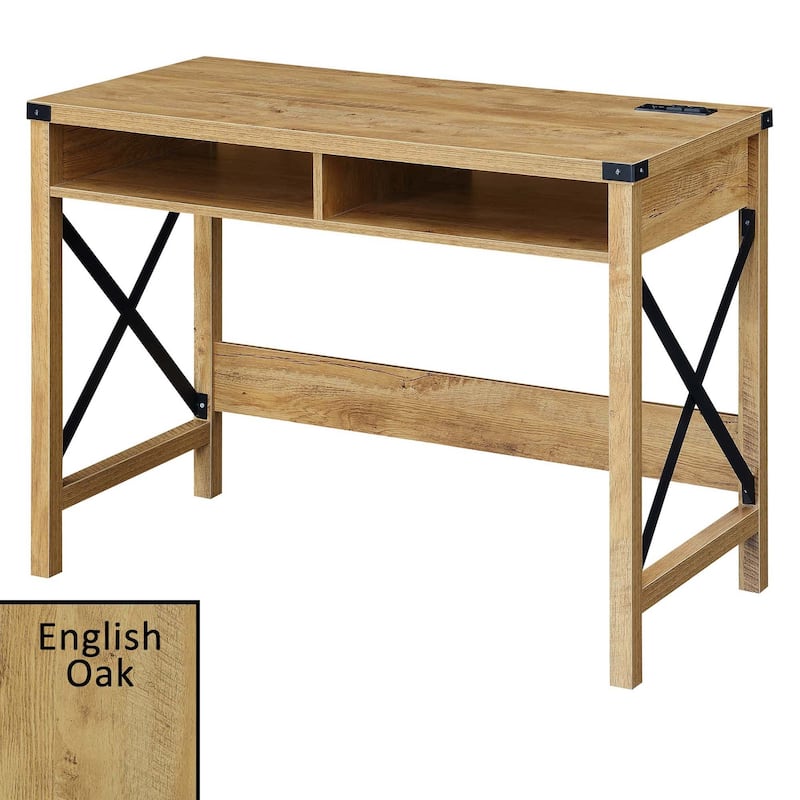 Convenience Concepts Durango 42 Inch Desk with Charging Station and Shelves