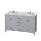 Option Gray / White Carrara Marble Top