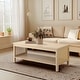 preview thumbnail 1 of 18, Chelsea Square Ashlyn 2-Tier Coffee Table with Rattan Sides & Spacious Open Shelf Storage - 21.75x16 Natural