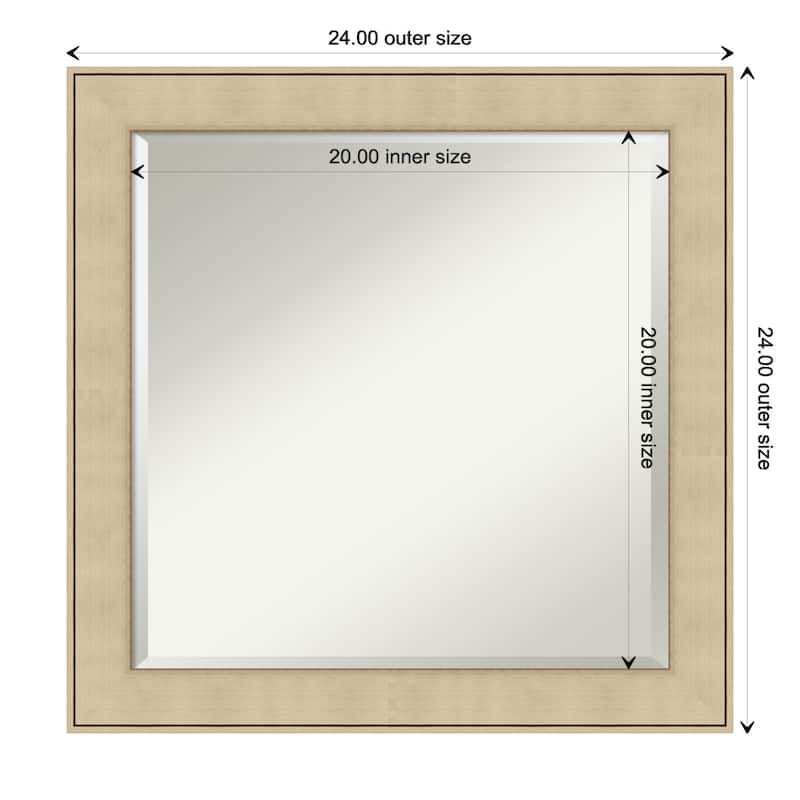 Beveled Wall Mirror - Classic Honey Silver Frame - Classic Honey Silver - 24 x 24-inch