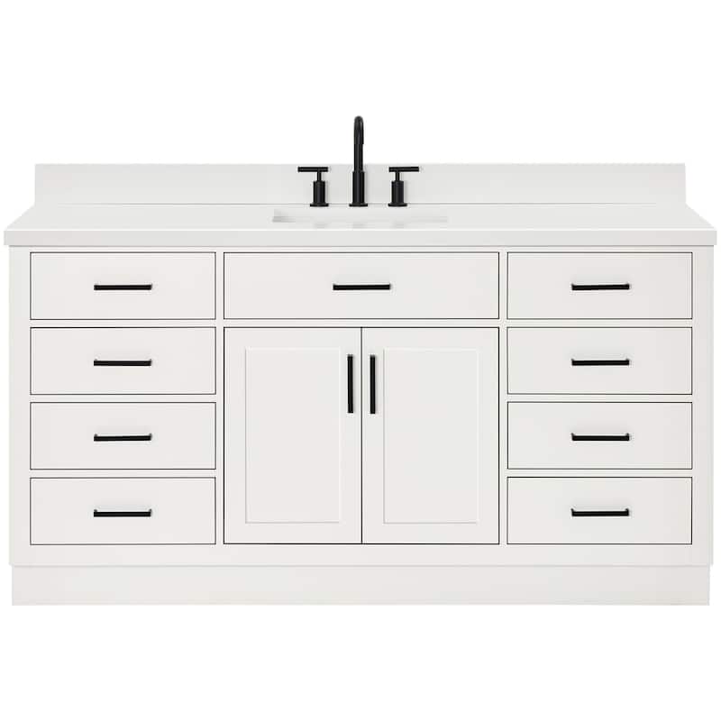 Ariel T067SWQRVO Hepburn 67" Free Standing Single Rectangular Basin - White - Colored