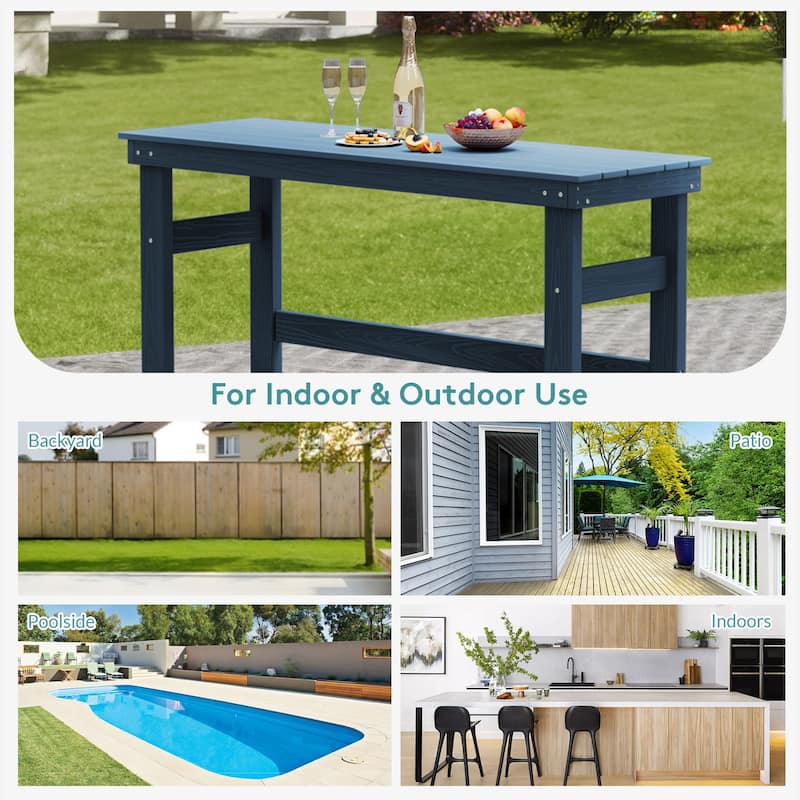 40-inch Outdoor Patio HDPE Pub Bar Table, Balcony Table