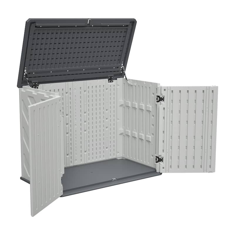 GDFStudio - Hayes Large Horizontal Lockable Outdoor Storage Shed with Removable Shelf