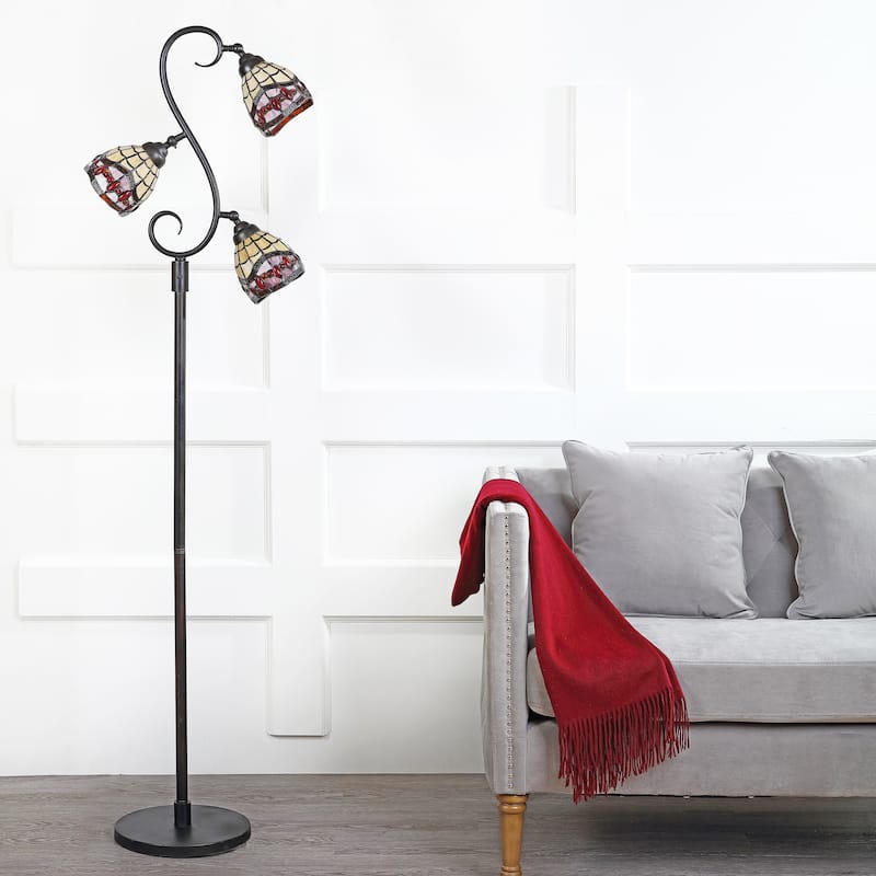Walker Tiffany-Style 70.5" Multi-Light LED Floor Lamp, Bronze by JONATHAN Y