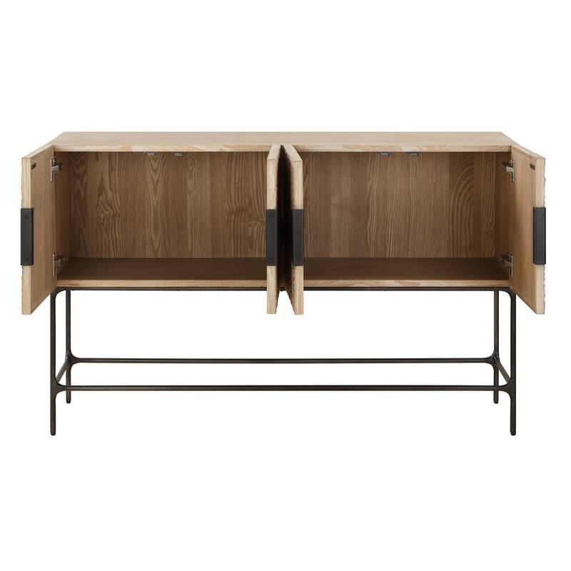 Uttermost Lunar 4 Door Elm Wood Cabinet - 33.4'' H X 53.7'' W X 15'' D