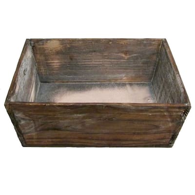 Stained brown washed wood tray