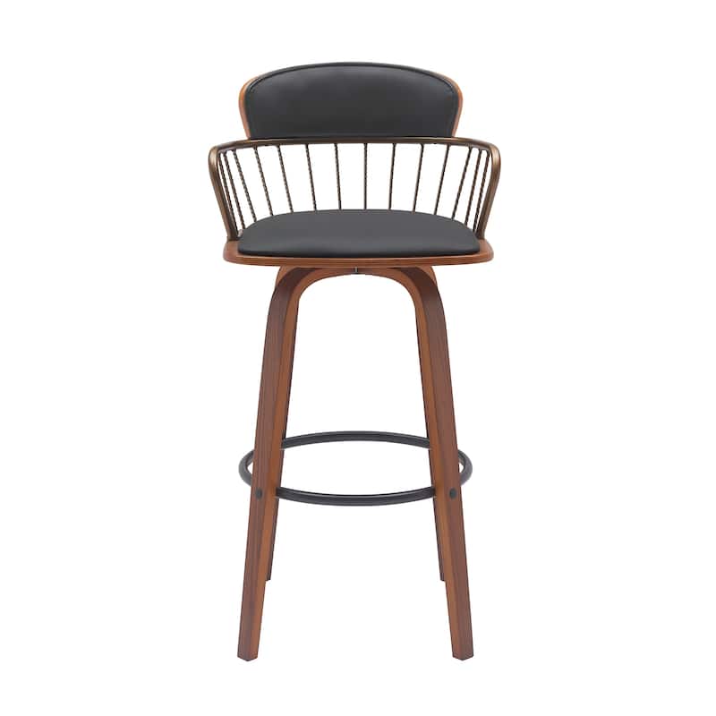 Willow Upholstered Wood Swivel Counter or Bar Stool