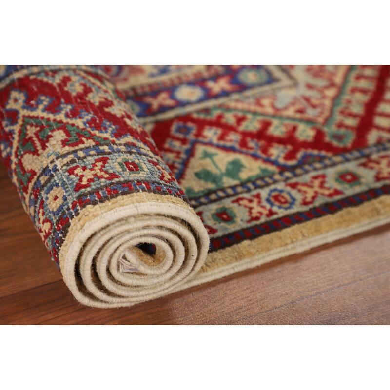 Kazak Accent Rug Handmade Oriental Wool Carpet - 2'8" x 4'0"