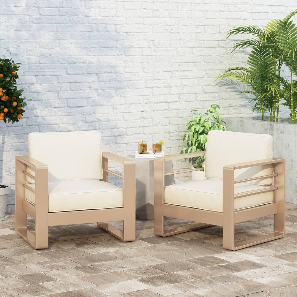 Maya Bay Aluminum Club Chairs (Set of 2) by Christopher Knight Home