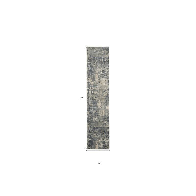 Power Loomed Abstract Modern Area Rug - 120' X '26' X '0.32