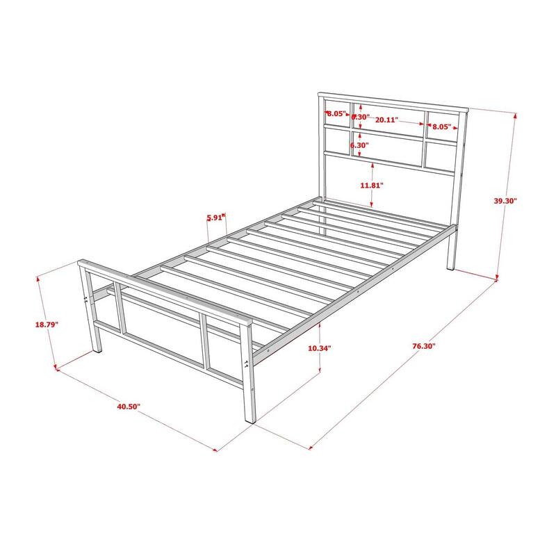 Modern Bed Frame with Metal Legs - Elegant Platform Bed for Bedroom Decor