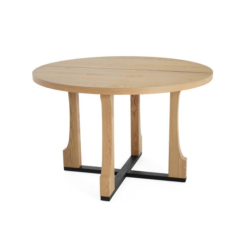 48-inch Round Dining Table for 4 - Farmhouse Pedestal Base Kitchen Table