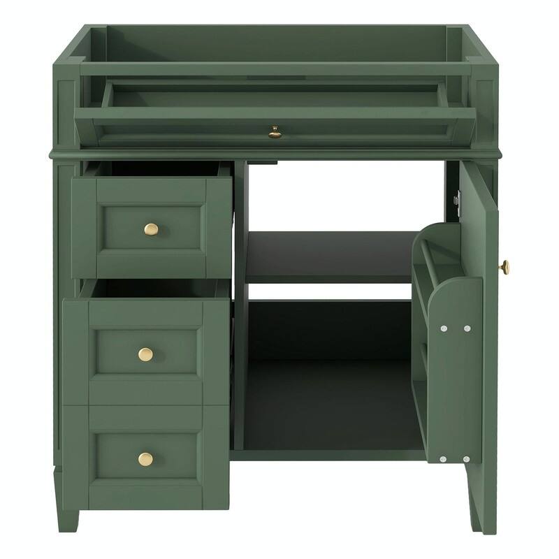 30'' Modern Bathroom Vanity with Top Sink, 2 Drawers and Tip-out Drawer