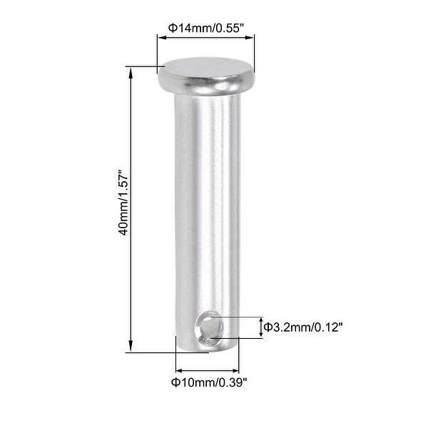 Uxcell 5-Pack M8 X 60mm Single Hole Clevis Pins – 304 Stainless Steel Flat Head Link Hinge Pins, 3.2mm Cotter Hole, Silver Tone