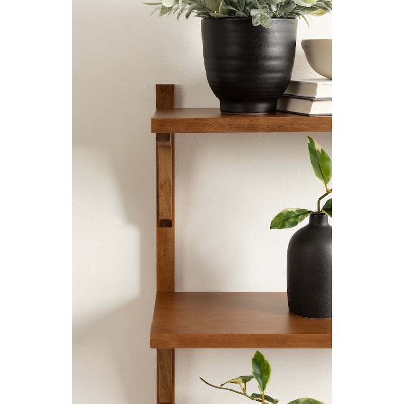 Kate and Laurel Meridien Mid-Century Wall Shelves
