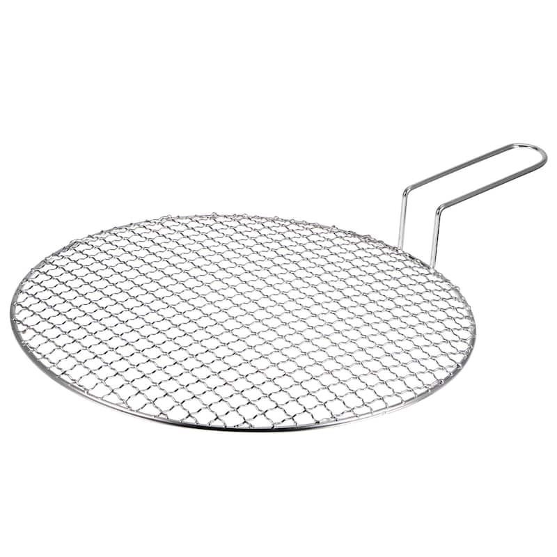 Stainless Steel Grill 13.8" Round Barbecue Mesh Outdoor Grill w Handle - 13.8-inch