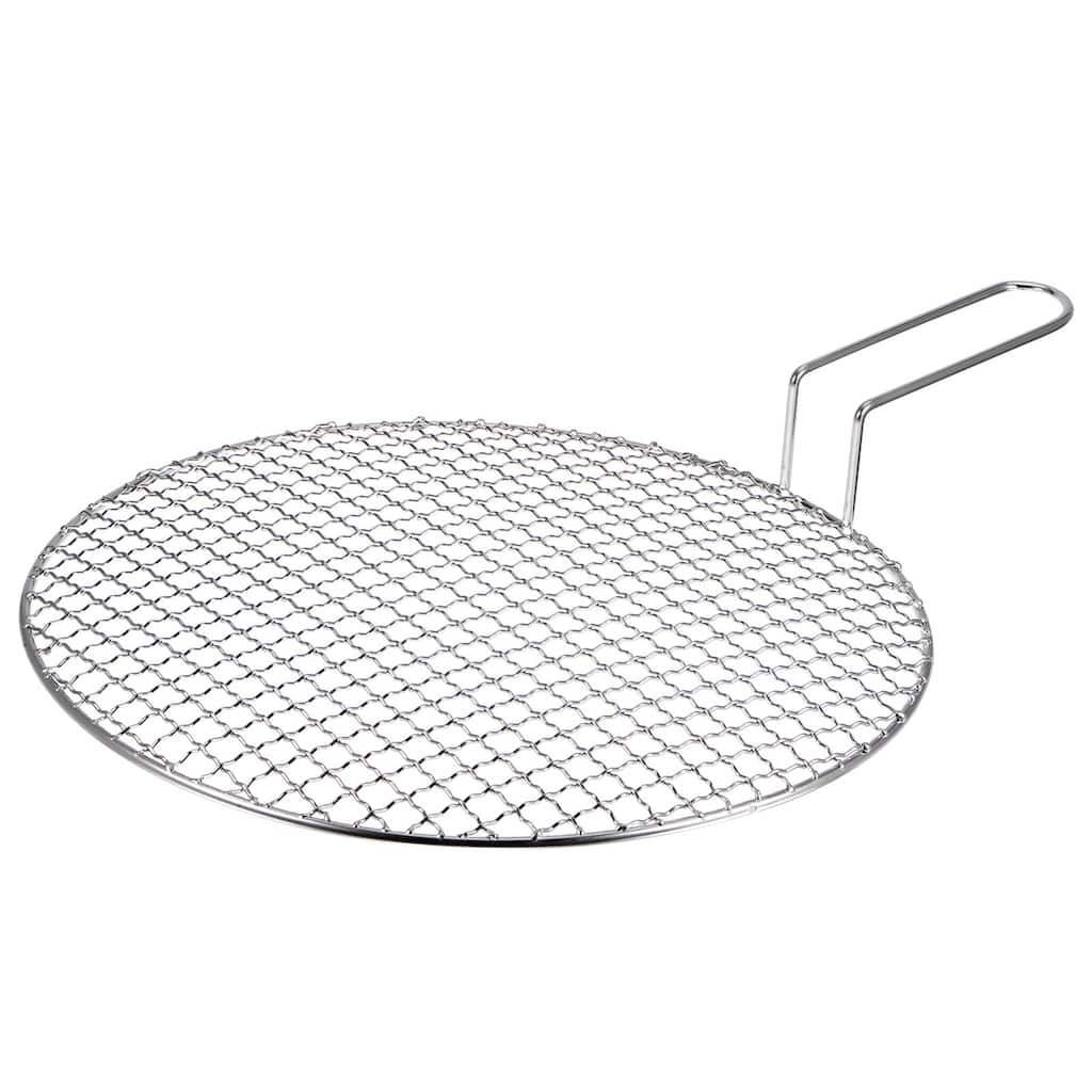 Stainless Steel Grill 13.8" Round Barbecue Mesh Outdoor Grill w Handle - 13.8-inch