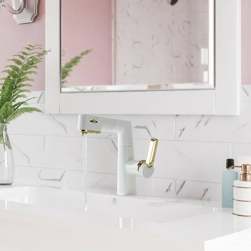 Bathroom Sink Faucet with 360° Swivel Sprayer And Digital Display, Basin Faucets