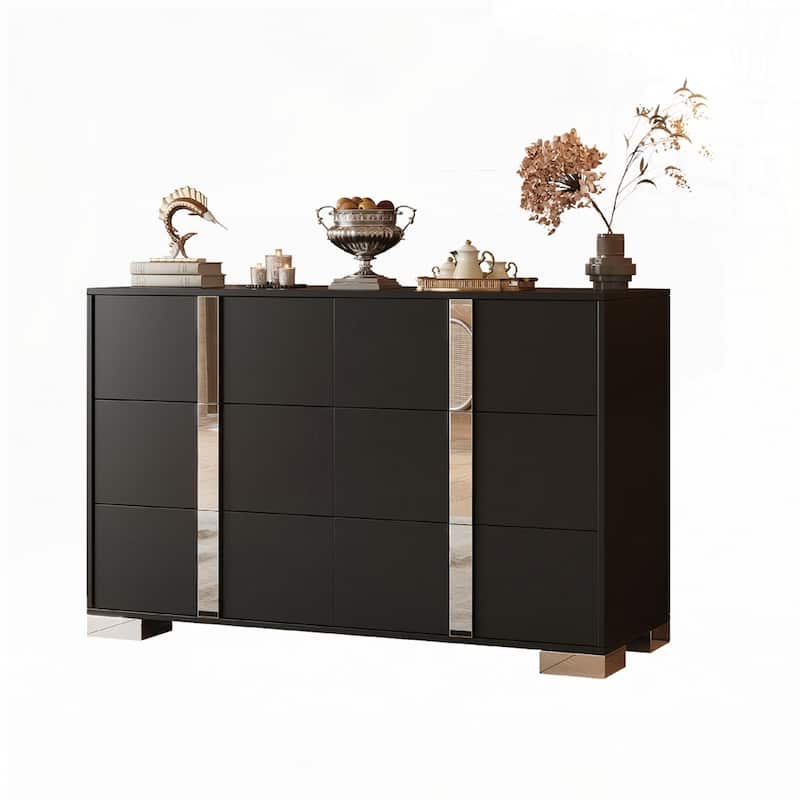 Elegant Modern Dresser with Metal Handle