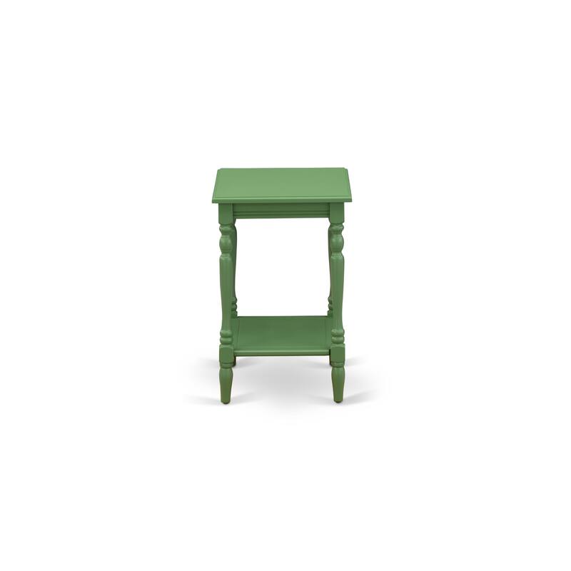 East West Furniture Modern End Table - Rectangle Nightstand with Open Storage Shelf for Bedroom, (Finish Options)