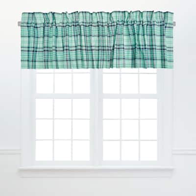 McKinley Plaid Window Curtain Valance Set 2 - 15.5 x 72