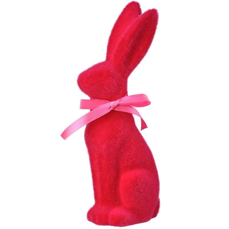 Terracotta Flocked Bunny 9.25" - 9.25
