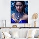 preview thumbnail 1 of 6, Designart 'Silver Ice And Blue Archangel V' Woman Fantasy Metal Wall Art