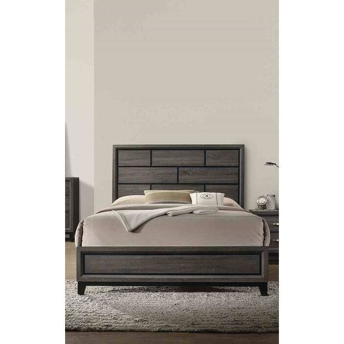 1Pc Modern Bedroom Set Gray Finish Bed