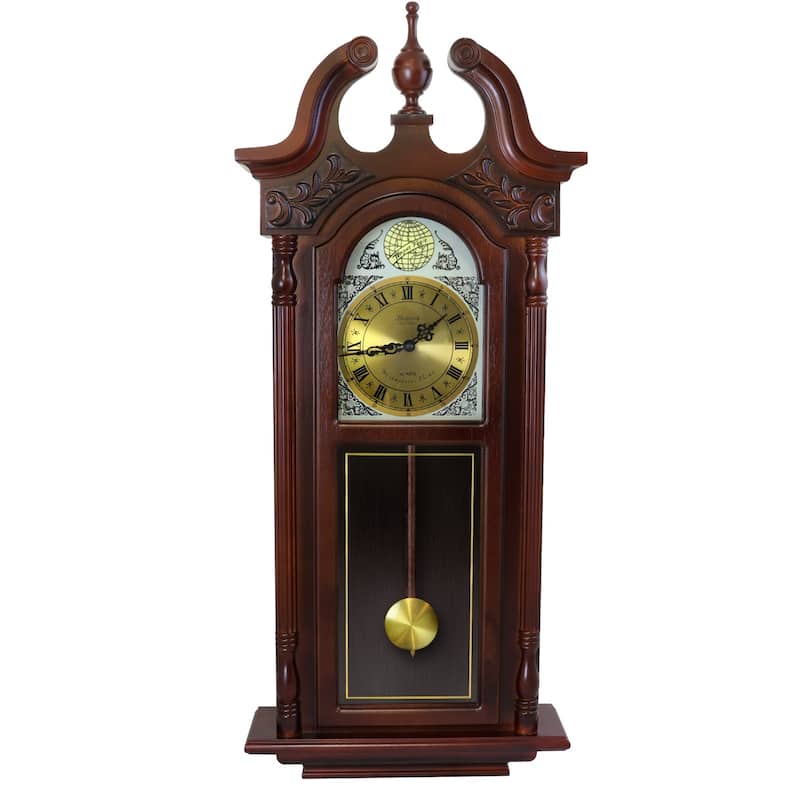 Bedford Clock Collection 38" Decorative Antique Chiming Wall Clock