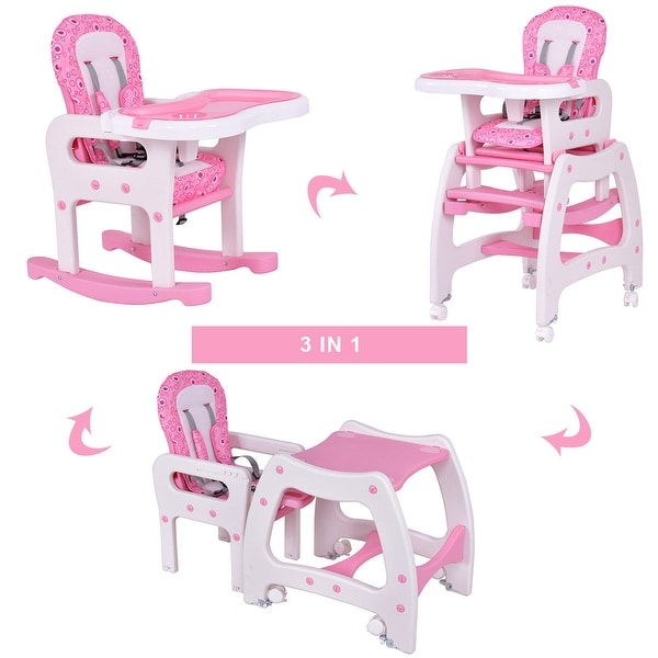 pink baby high chair